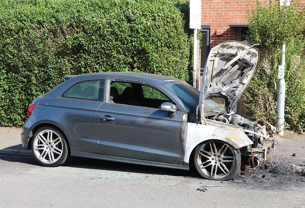 A car was set on fire on September 25 at around 3am