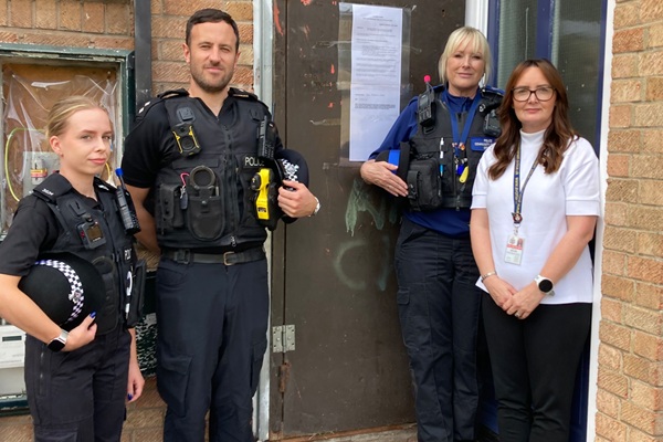 PC Rebecca Walby, Neighbourhood Inspector Richard Jones, PCSO Michelle Bryant, and Tina McIvor, antisocial behaviour coordinator for Bristol East